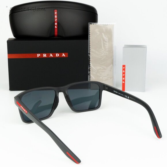 NEW Prada Linea Rossa PS05YS UFK05U Grey Rubber Blue Mirror Violet Sunglasses - Picture 6 of 7